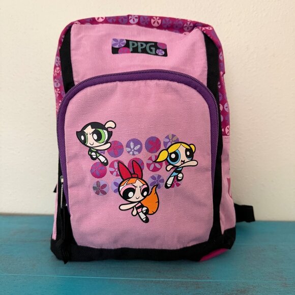Vintage 2001 Y2K Powerpuff Girls Pink Mini Backpack Cartoon Network - Picture 1 of 11